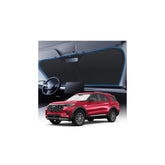 KUST windshield shade front view protects Ford Explorer interior from UV.