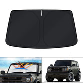 KUST windshield shade for Ford Bronco fits perfectly, reducing sun glare.