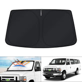 KUST windshield shade fitted on Ford Econoline for a precise, gap-free look