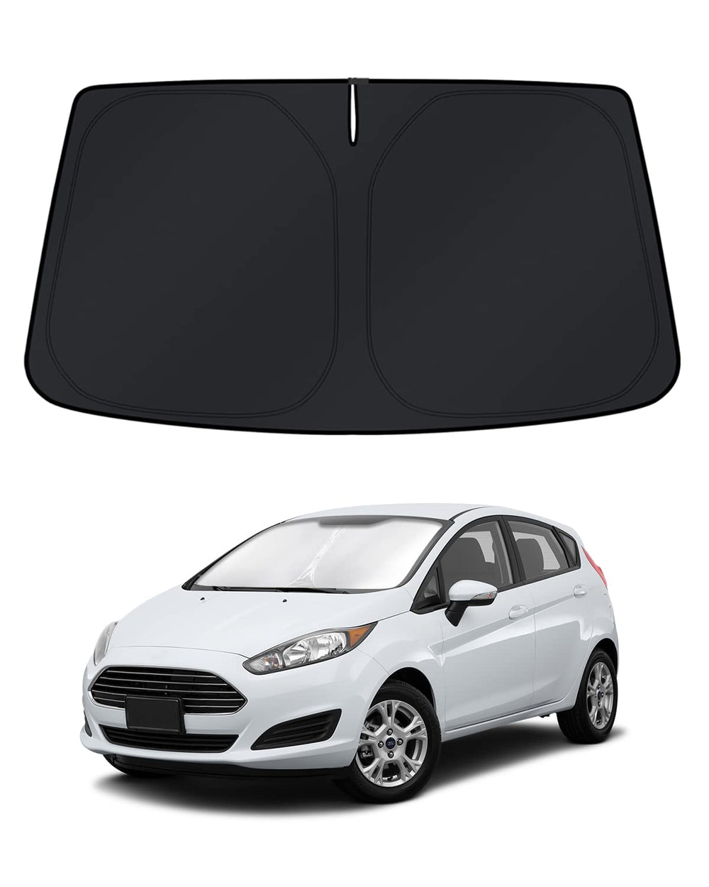 KUST windshield shade for Ford Fiesta blocks sun to keep interior cooler