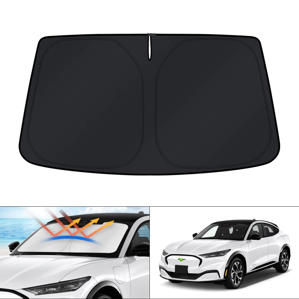 KUST windshield shade full-fit coverage keeps interior cooler.
