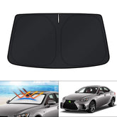 KUST windshield shade on Lexus IS series blocks UV rays and keeps cabin cooler.