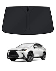 KUST windshield shade for Lexus NX with custom-fit coverage blocks heat effectively.