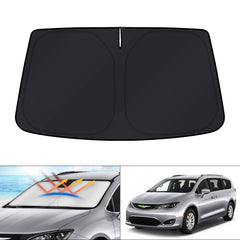 KUST windshield shade for Pacifica with full coverage and glare reduction.