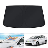 KUST windshield shade for Prius 2010-2015 blocks UV and reduces heat.