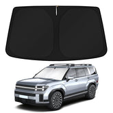 KUST windshield shade for Santa Fe coverage blocks sun for a cooler interior