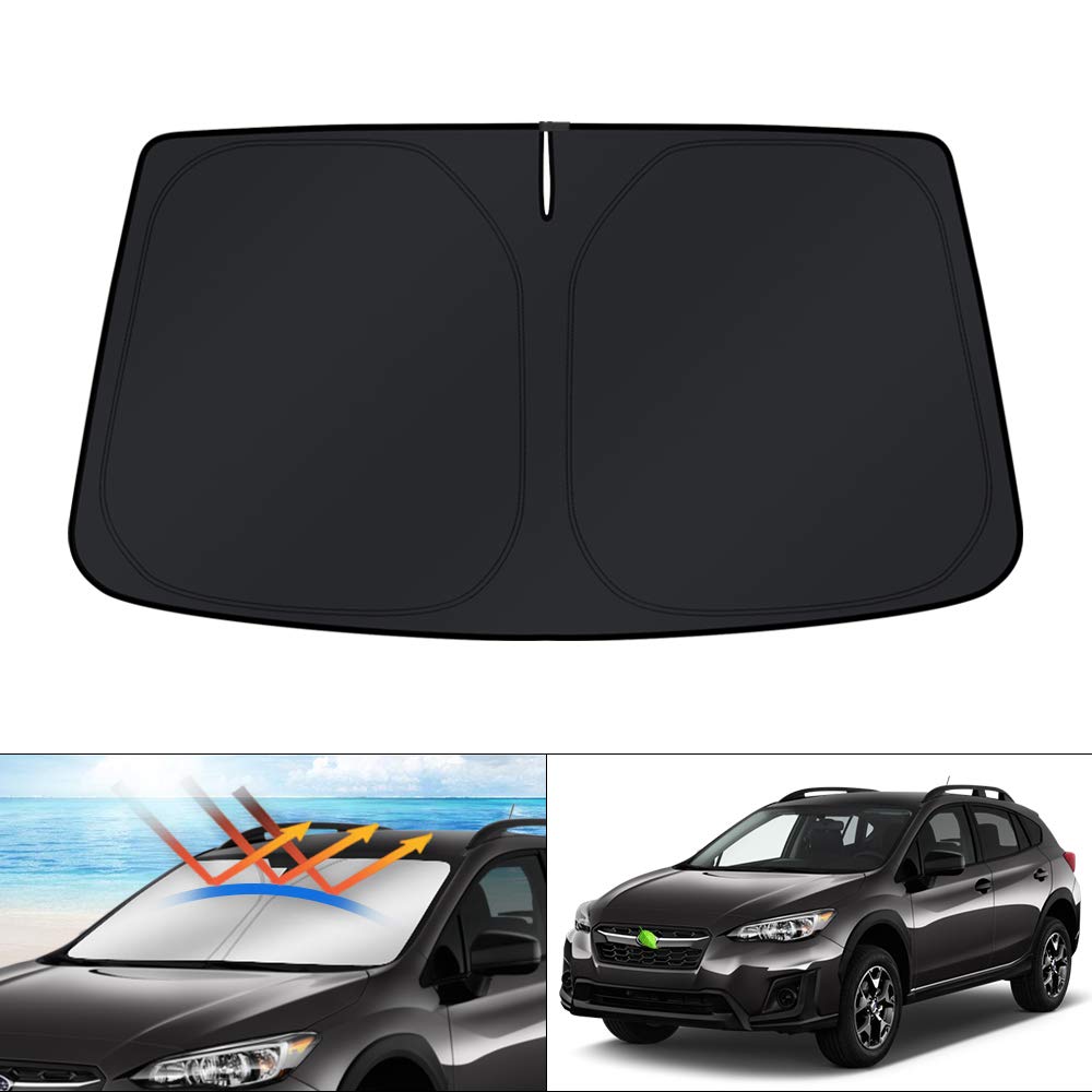 KUST windshield shade on Subaru Crosstrek reduces glare and blocks UV rays