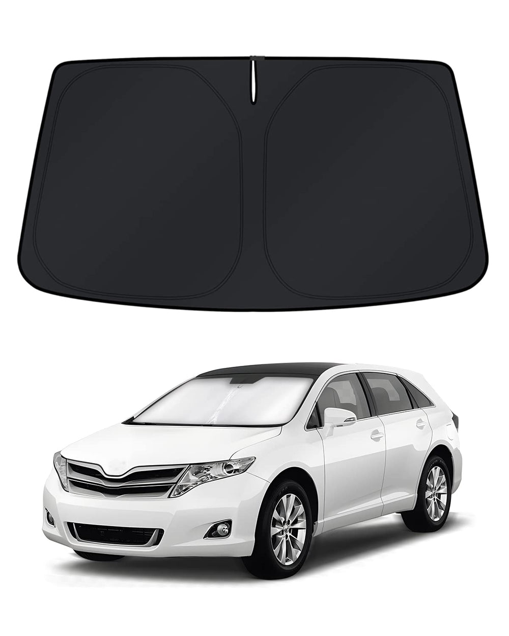 KUST windshield shade on a Toyota Venza for full coverage and glare control