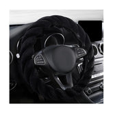 KVAEY fluffy steering wheel cover, round 15-inch design offers a soft grip and warm hands.