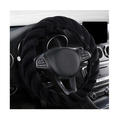 KVAEY fluffy steering wheel cover, round 15-inch design offers a soft grip and warm hands.