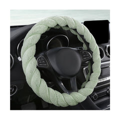 KVAEY fluffy steering wheel cover top view shows plush warmth for winter driving