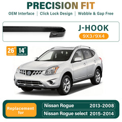 KVQ 14-inch rear wiper for Nissan Rogue improves rain clearance