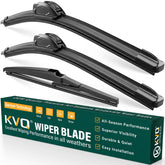 KVQ windshield wiper blades 24/20/11 front view with OEM-like fit for clear visibility