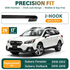 KVQ windshield wiper blade for Forester, 17-inch, smooth wipe with reduced chatter.