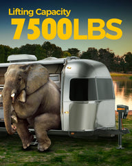 KYX electric trailer jack hand crank included for emergency use.