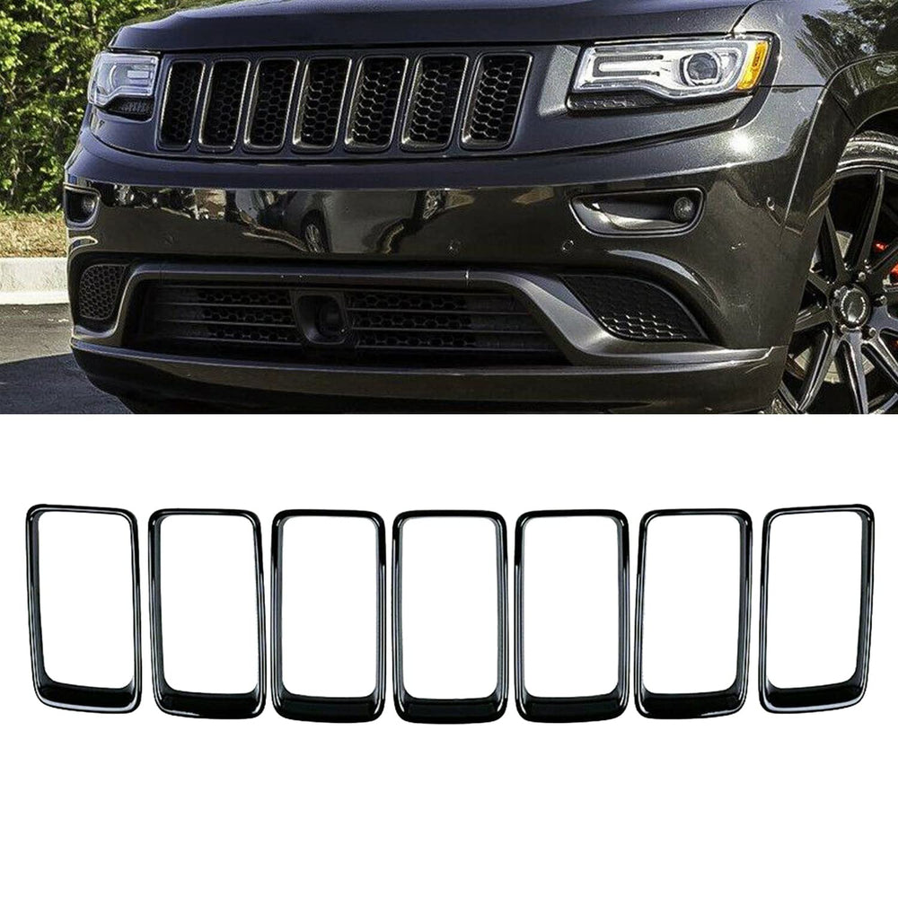 KYYET front grille ring trim gloss black enhances the Jeep Grand Cherokee's appearance