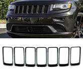 KYYET front grille ring trim gloss black enhances the Jeep Grand Cherokee's appearance