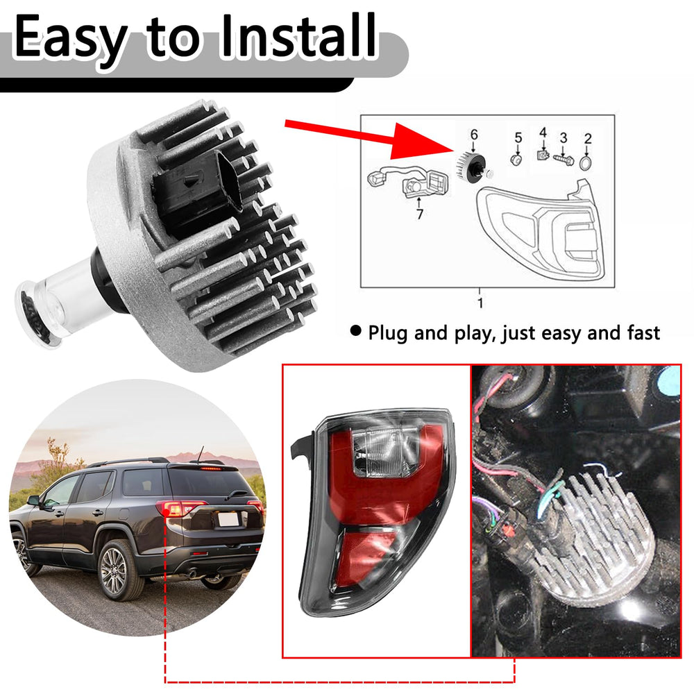 KZDAZ GMC Acadia 2015 brake light maintains steady brightness
