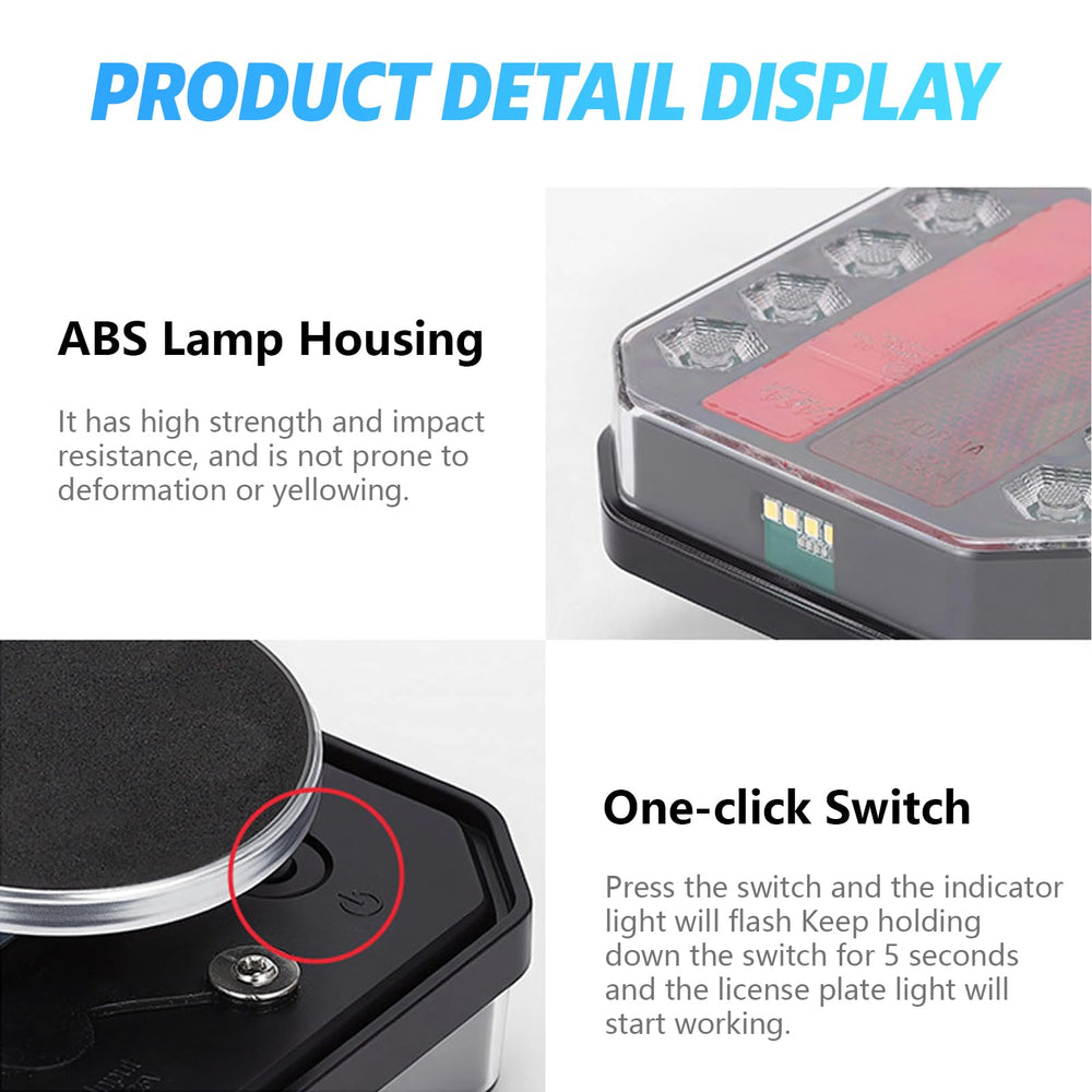 Kzictrs wireless magnetic trailer lights base attached securely for durable road use.