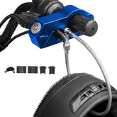 Kzinrft lock combo on brake lever for theft deterrence and security