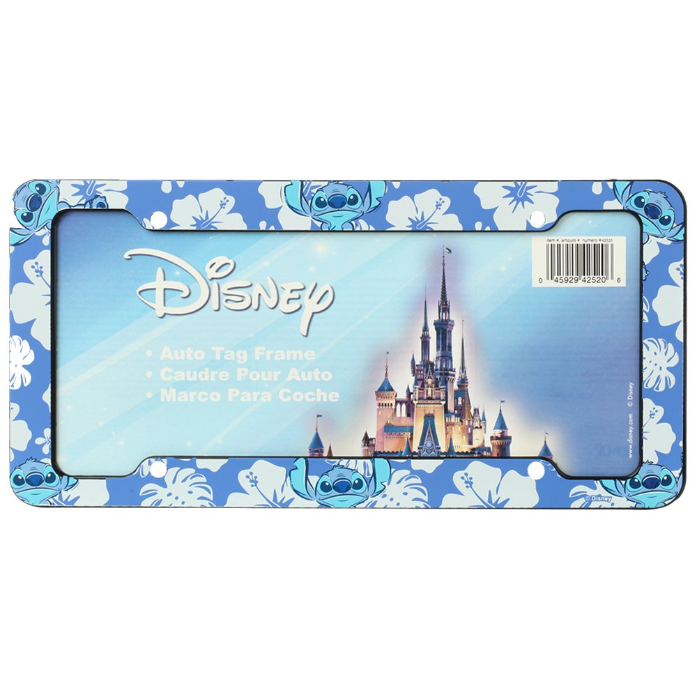 LA Auto Gear Lilo & Stitch frame close-up highlighting durable plastic construction