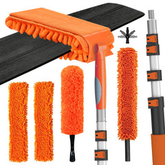 LAANPOLE 26ft reach ceiling fan cleaner helps safely clean high blades from the ground.