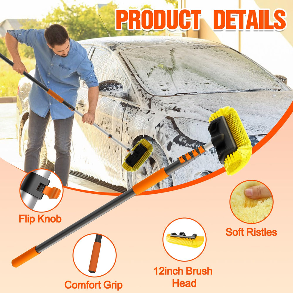 LAANPOLE soft-bristle 12-inch brush head gentle on surfaces