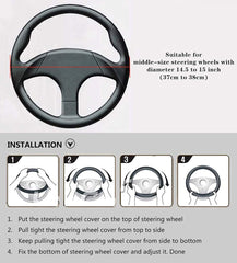 Labbyway easy-install steering wheel cover fits 95% of vehicles without tools.