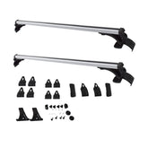 LABLT 48-inch cross bar installation on car roof for easy setup and added cargo space.