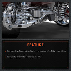 Heavy-duty shackles assembled on a Ford F-150