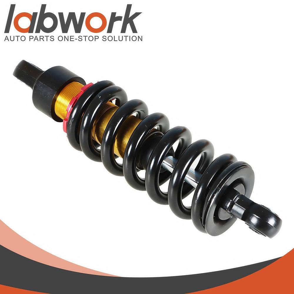 labwork rear shock packaging shows included 10.5-inch unit for pit bike replacement
