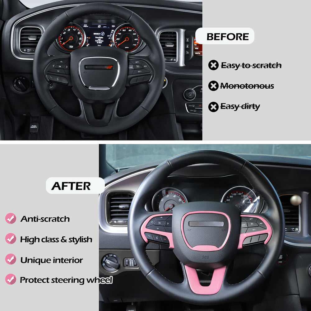LAIKOU easy install pink ABS steering trim for quick upgrade
