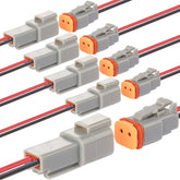 Laisomeke 2Pin Way grey wire connector front view, rugged for marine use.