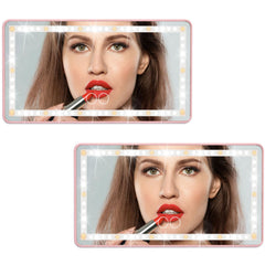 LAITEMEN LED car visor mirror in pink, compact and ideal for on-the-go touch-ups.
