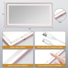 LAITEMEN wide 10.2 by 5.3-inch mirror provides broad, clear reflection.