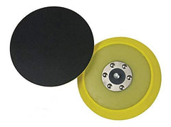 Lake Country backing plate in yellow for clear visibility and even polishing.