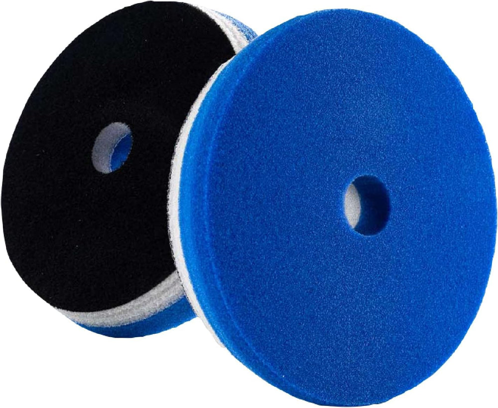 Lake Country HDO blue foam polishing pad close-up for medium-heavy correction