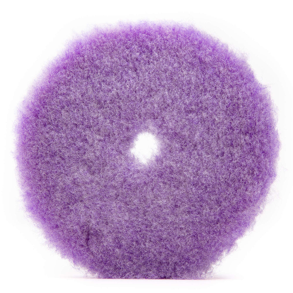 Lake Country Purple Foamed Wool pad 5.25 inch ready for effective cutting.