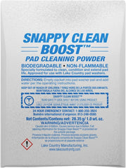 Lake Country Snappy Cleaner Powder cleans foam pad for better detailing.
