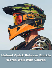 Lamborsafe strap fastener in action demonstrates secure helmet fit.