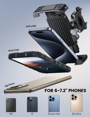 Lamicall foldable clamp design keeps phone secure and accessible.