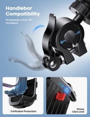 Fits handlebars 15-40 mm with silicone padding for a snug, secure fit.