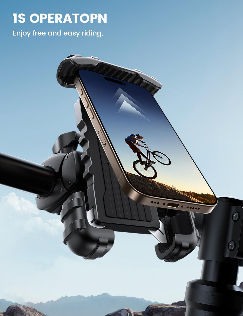 Lamicall bike phone holder easy-install demonstrates tool-free mounting on handlebars