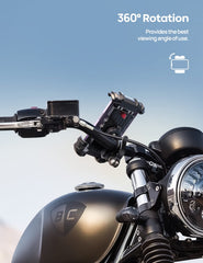 Adjustable orientation allows horizontal or vertical screen viewing during rides.