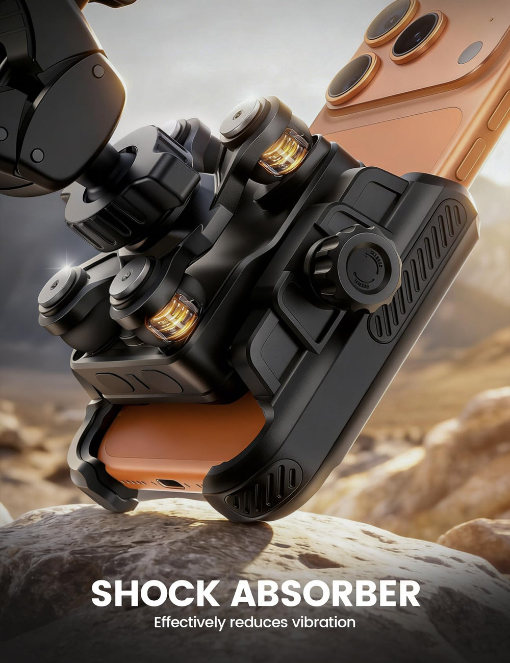 Lamicall bike phone mount quick lock release enables fast one-handed securing.