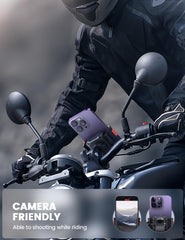 Lamicall camera-friendly mount keeps the camera clear for photos and videos.