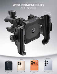 Lamicall handlebar clamp with anti-slip pads keeps the phone stable.