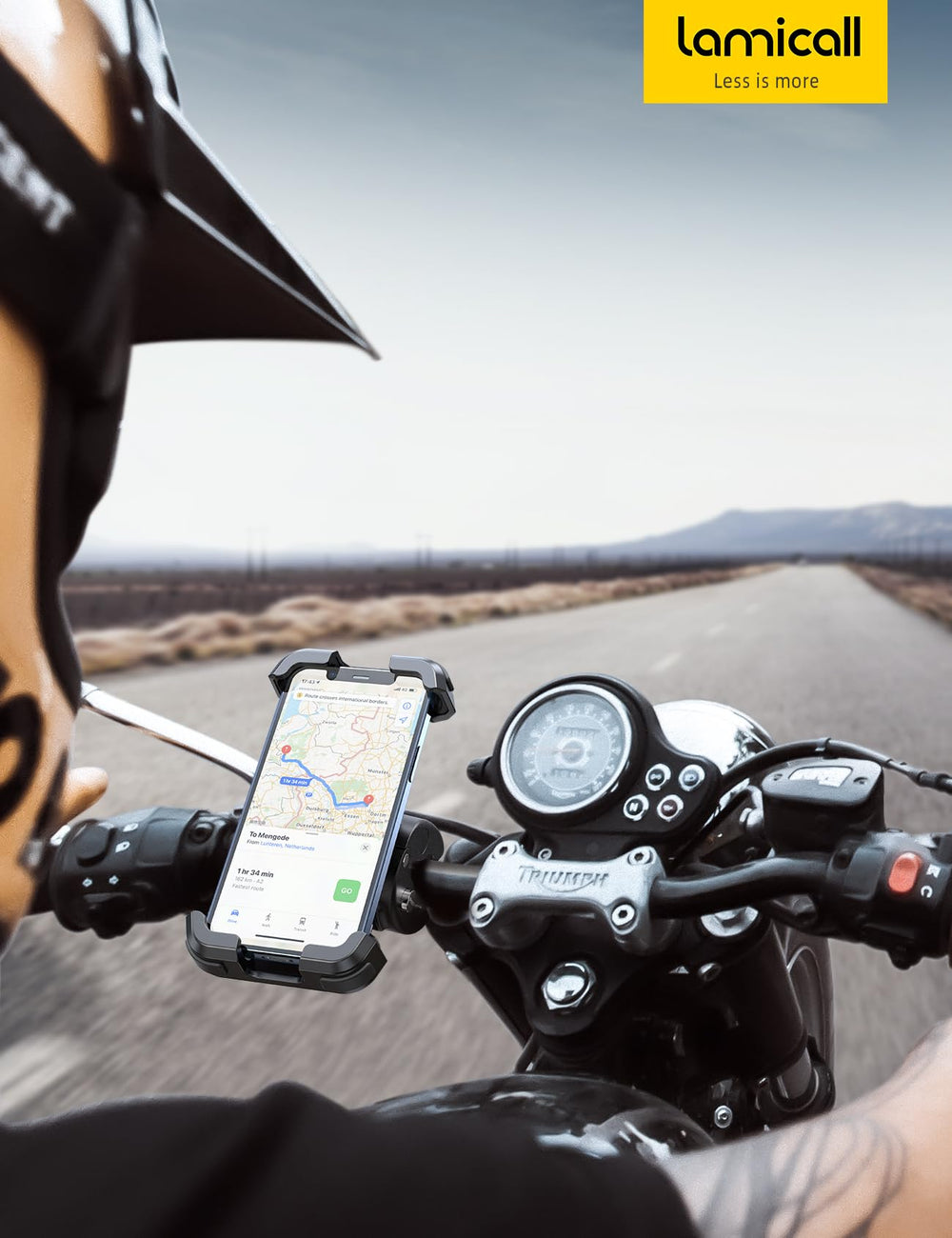 Lamicall metal safety lock keeps phone secure on high-speed rides.