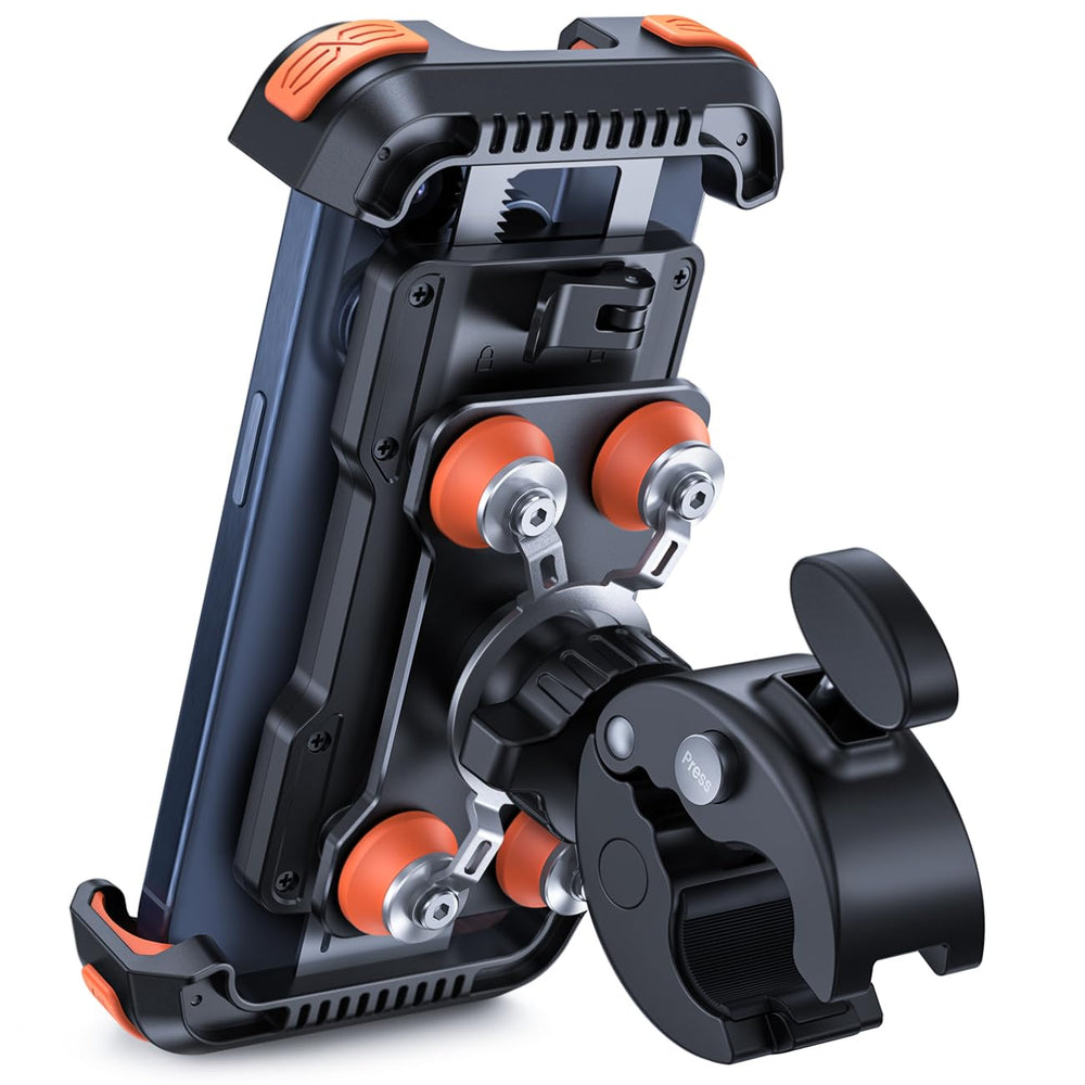 Lamicall motorcycle mount dual dampener reduces vibration for smoother highway rides.