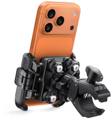 Lamicall motorcycle mount with upgrade shock absorbers for smoother rides.